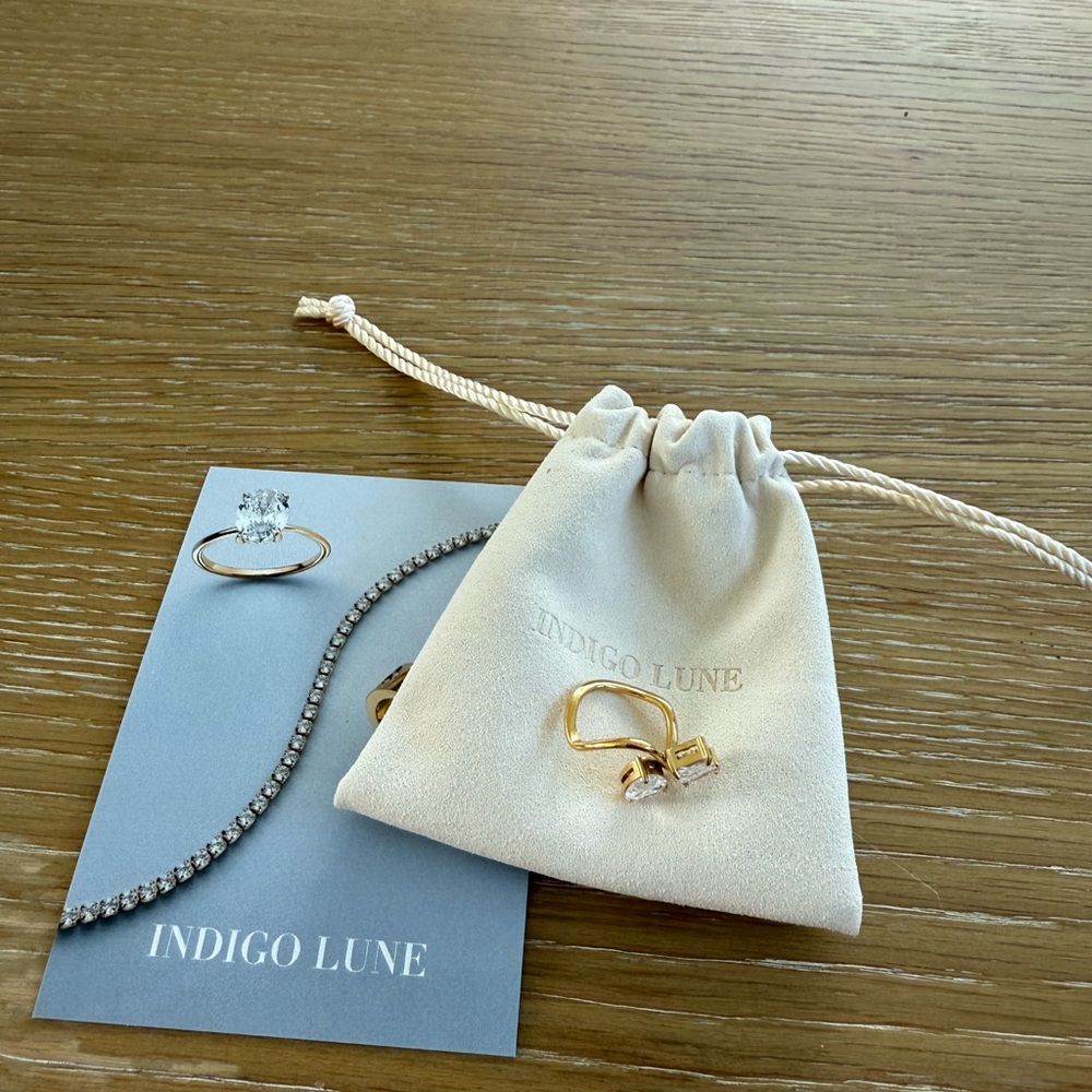 Indigo Lune Gold Ring Size 6